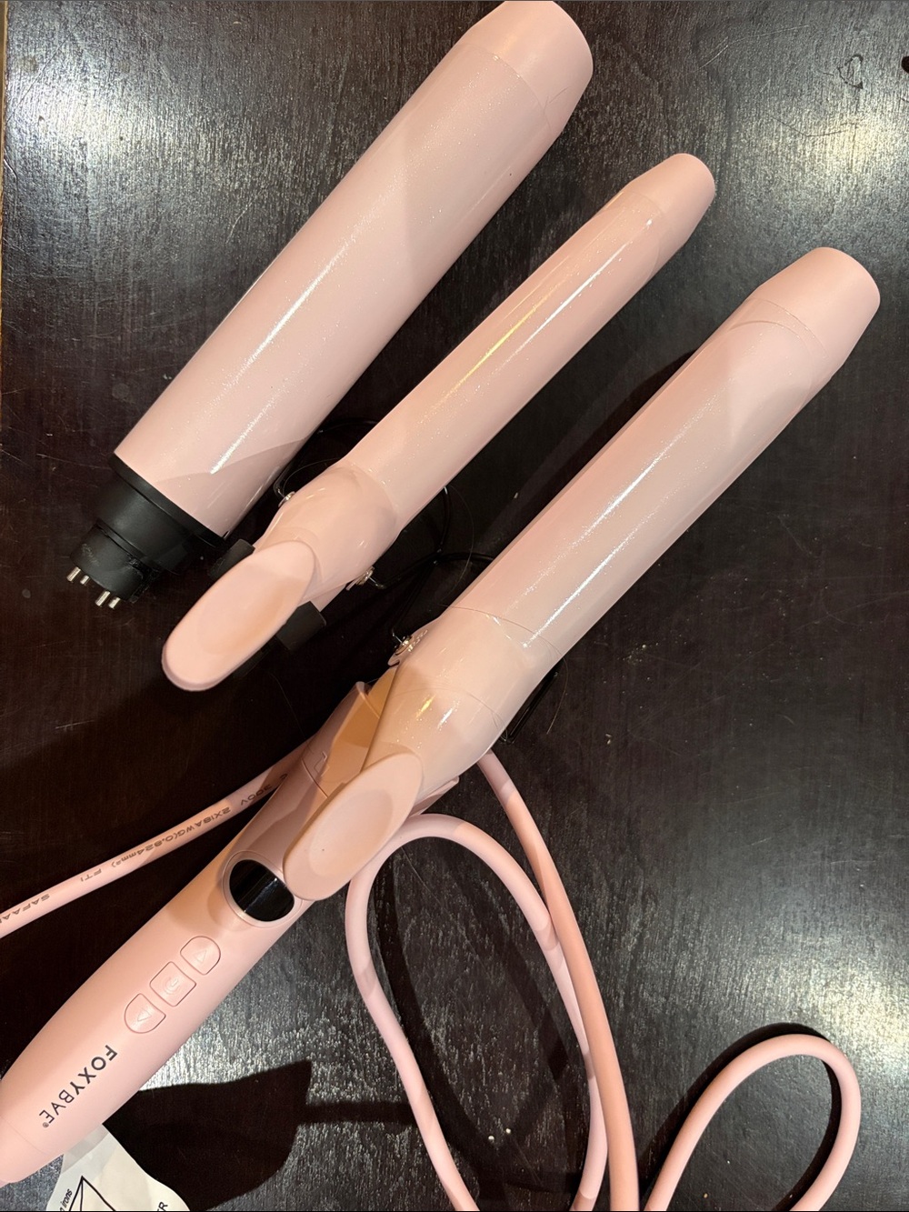 Foxy Bae Pink 3-in-1 Interchangeable Curling Wand Set - never used.